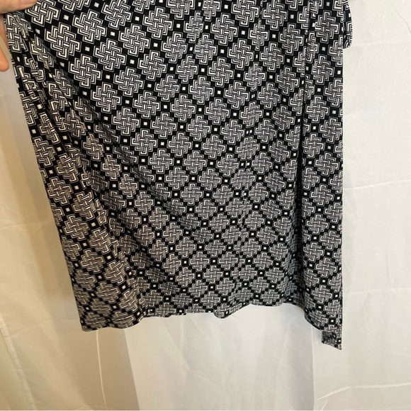 LAUNDRY By Shelli Segal Women’s Black White Button Down Midi‎ Dress Size 14 - Picture 12 of 13